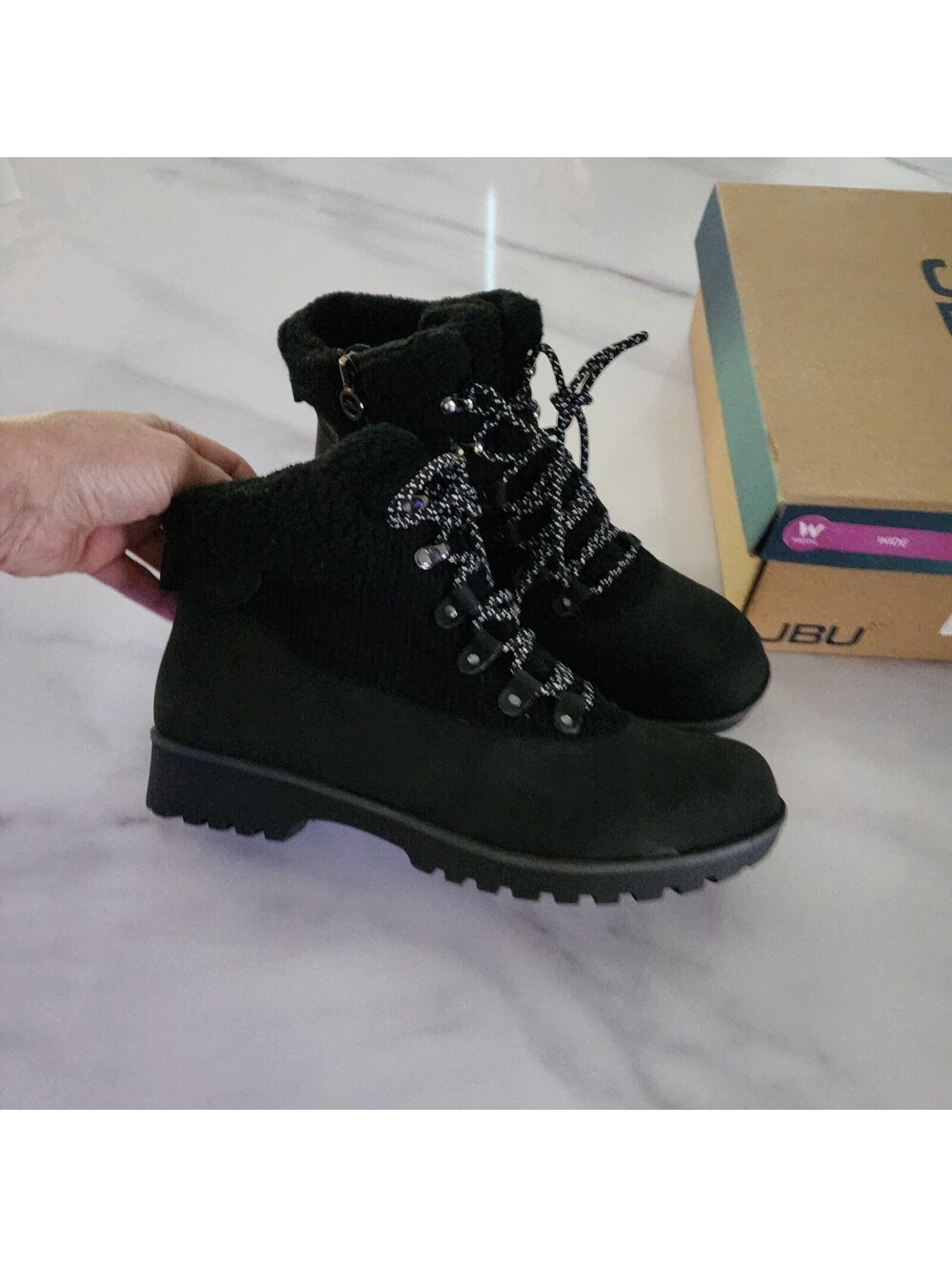 NIB JBU Illinois Black Water Resistant Wide Winter Boots Women’s 10 Faux Fur